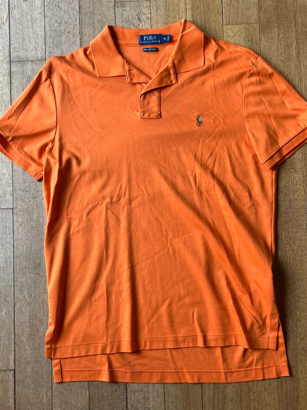 Ralph Lauren Orange Polo with Signature Pony Embroidery